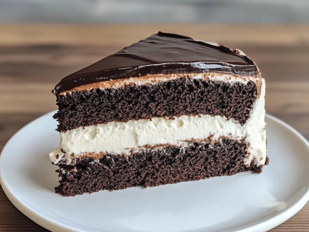 Chocolate Layer Cake with Whipped Cream Filling and Ganache