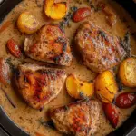 Peach and Thyme BEEF Chops Skillet