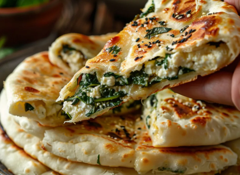 Stuffed Spinach and Feta Flatbread