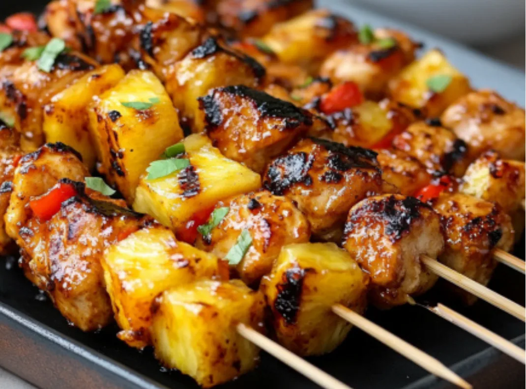 Hawaiian Chicken Pineapple Skewers