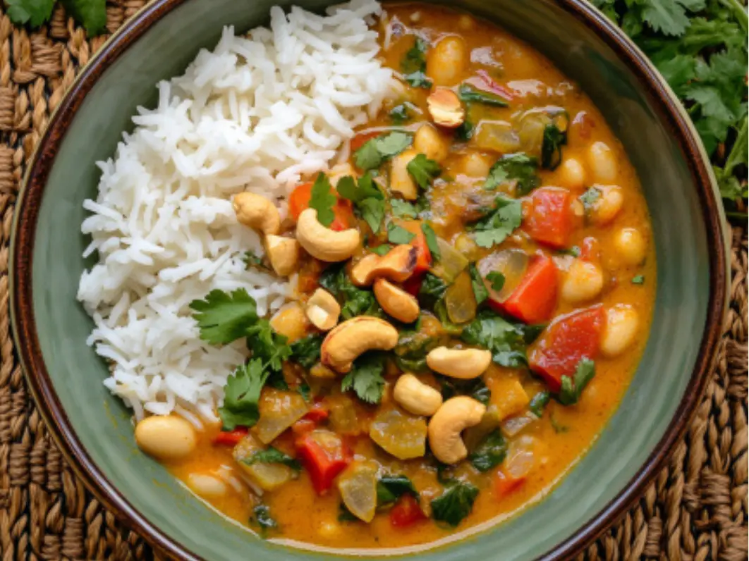 Tomato Cashew Rice (Vegetarian Version)