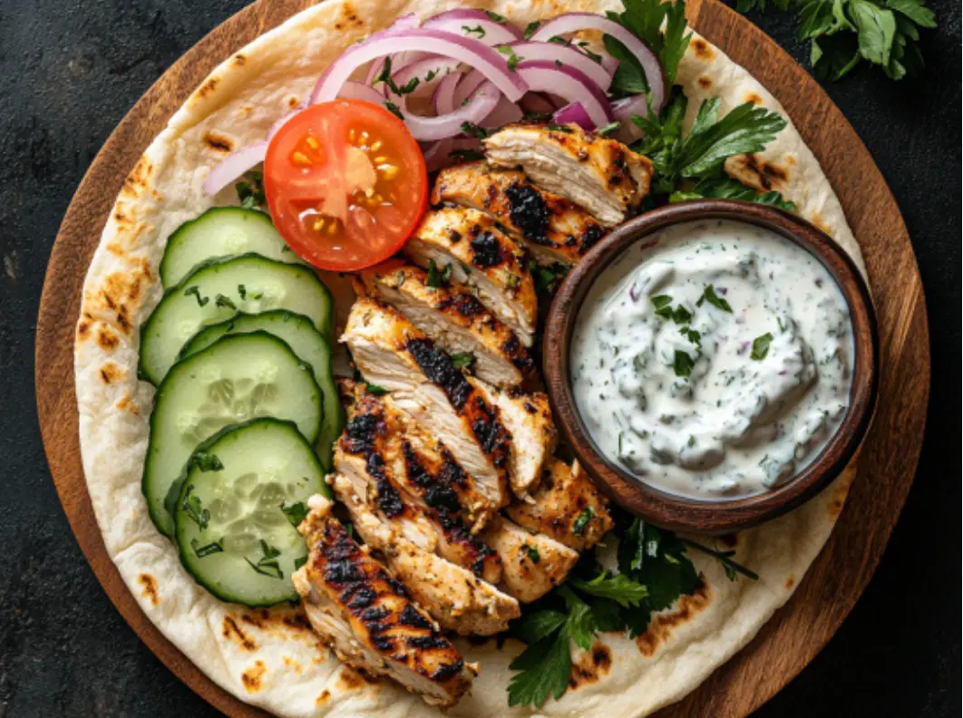 Grilled Chicken Gyro Wrap with Tzatziki Sauce