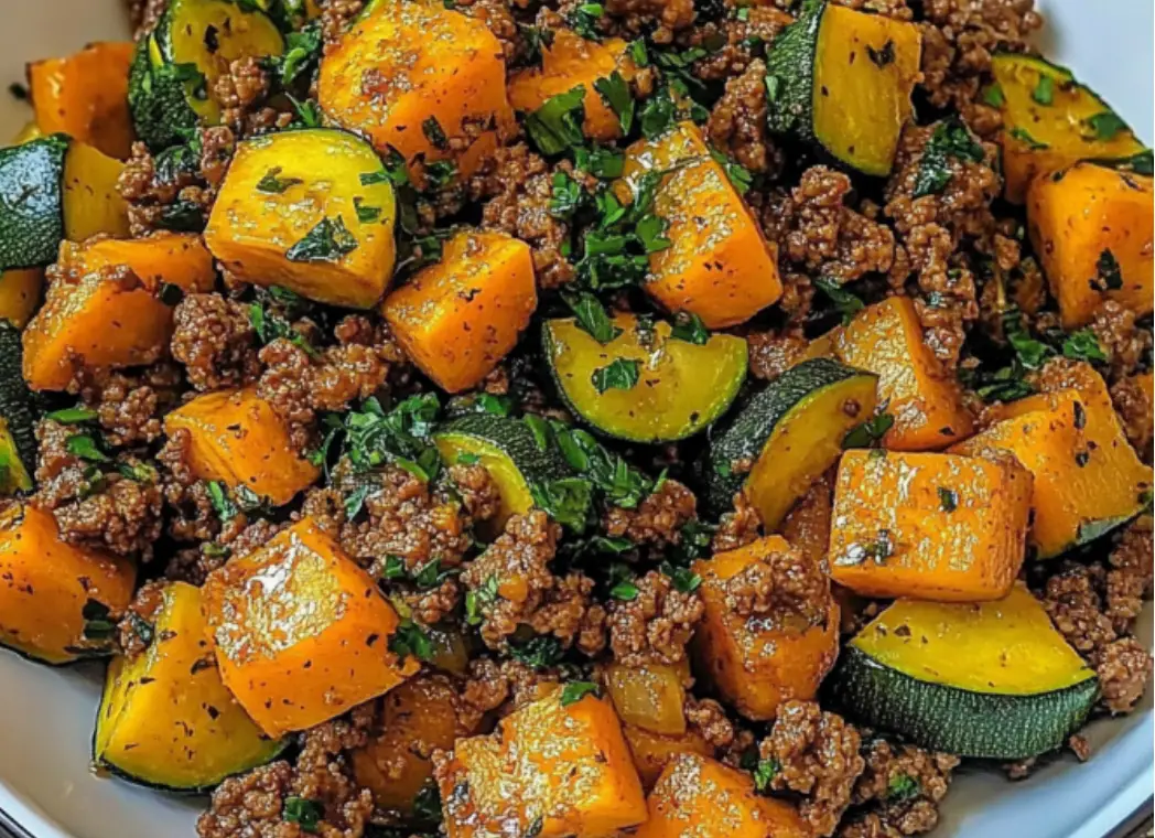 Beef with Zucchini & Sweet Potato