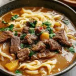 Delicious Satay Beef Noodle Soup