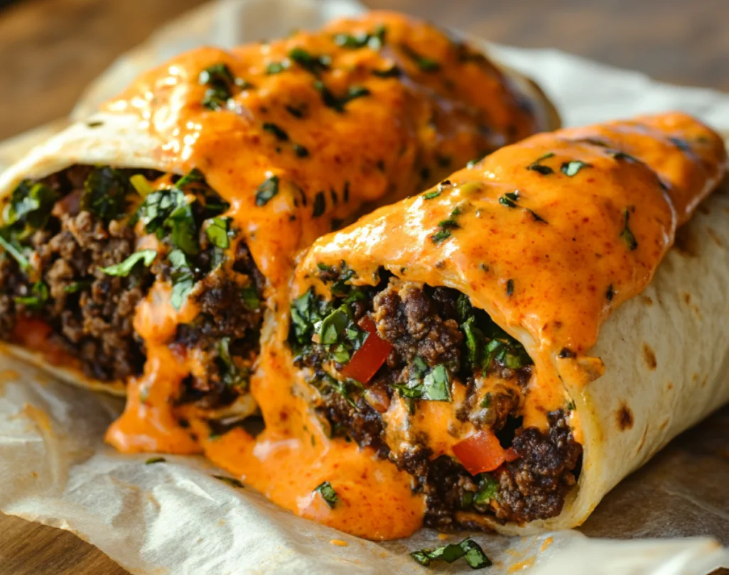 Spicy Beef and Cheese Burritos