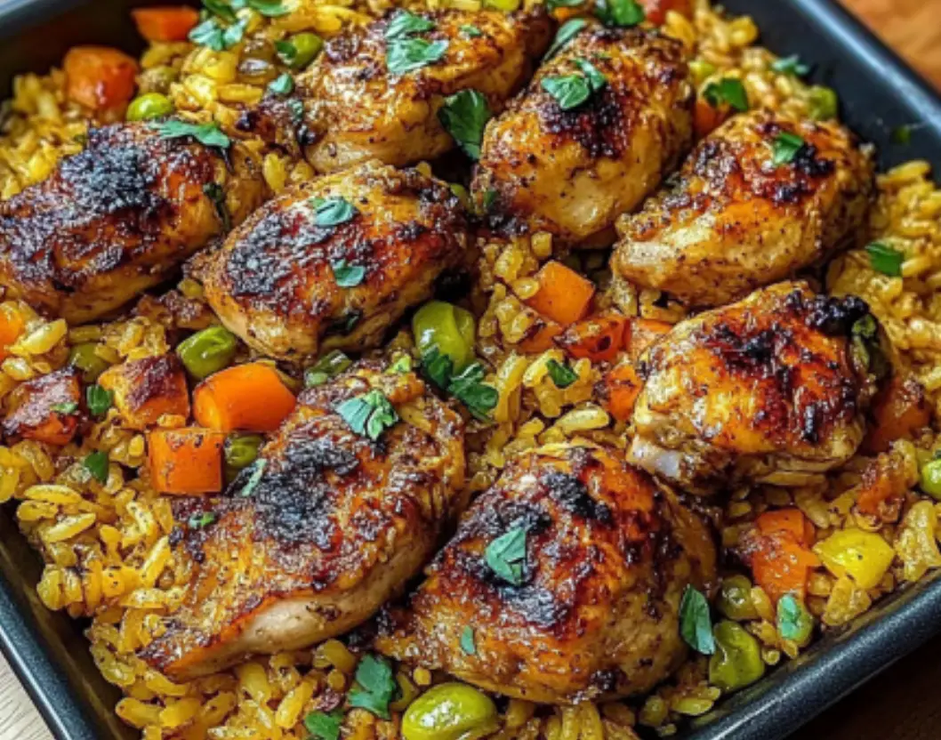 One‑Pan Baked Chicken with Rice