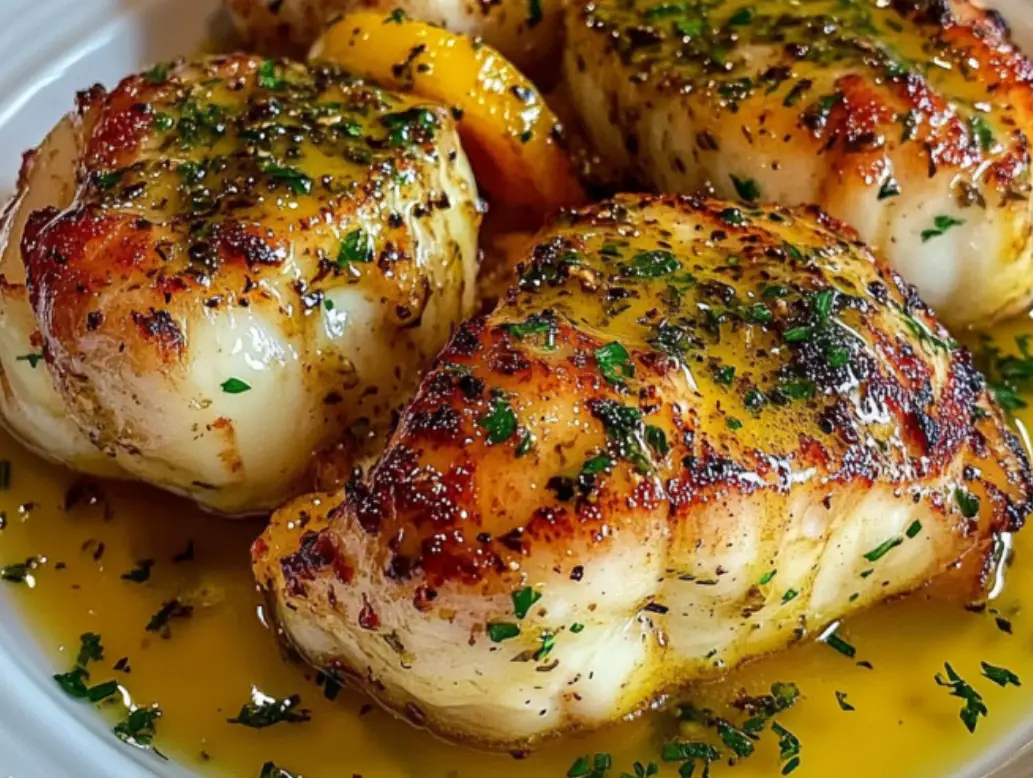 Lemon Herb Butter Seared Scallops