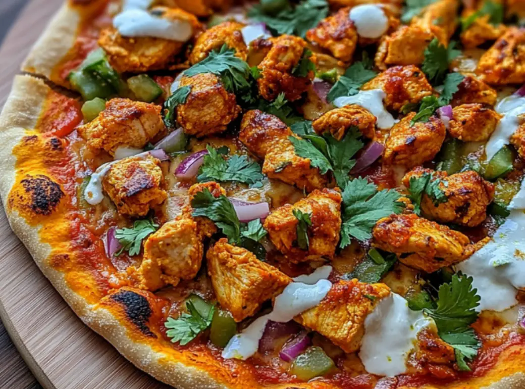 Homemade Chicken Tikka Pizza