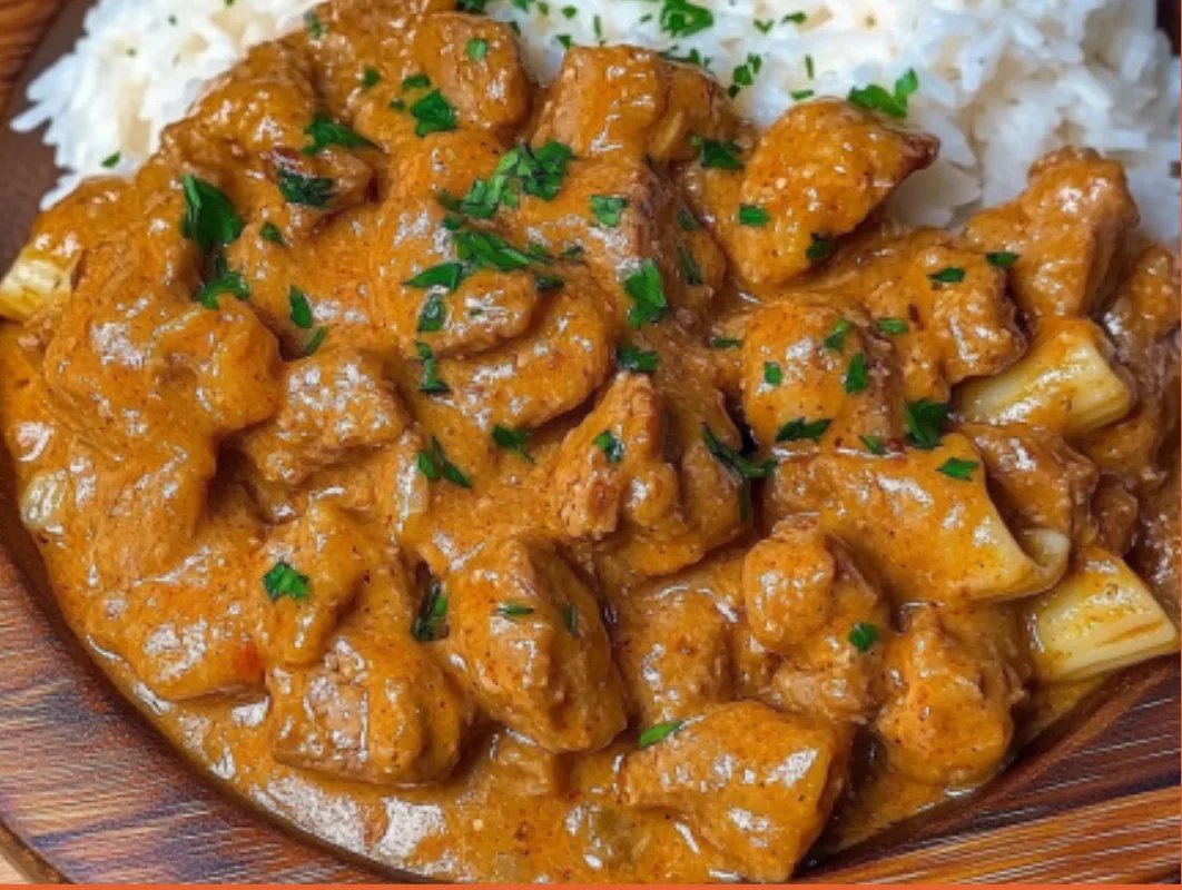 Beef Stroganoff with Rice