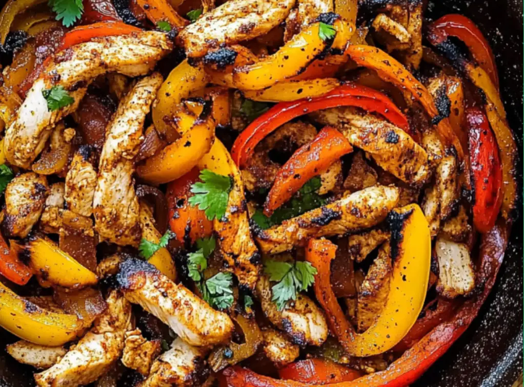 Skillet Chicken Fajitas with Bell Peppers