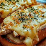 Open-Faced Chicken Melt on Garlic Bread