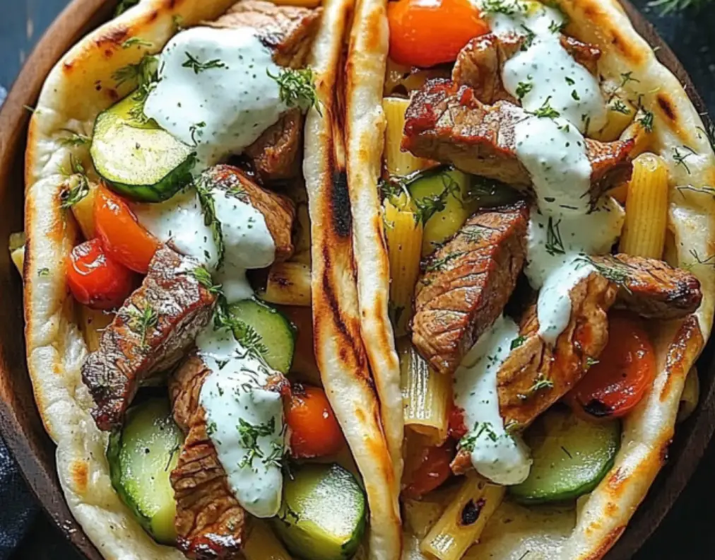 Beef and Vegetable Pita