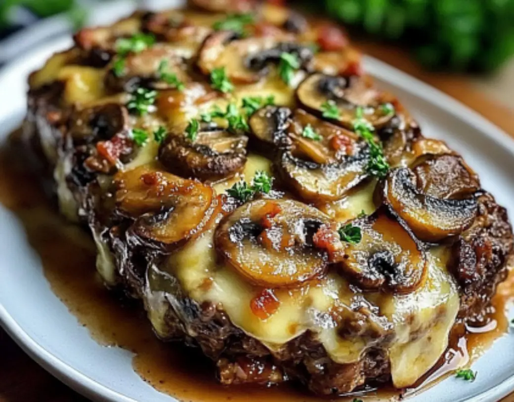 Cheesy Mushroom Meatloaf