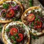 Mediterranean Beef Flatbreads