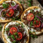 Mediterranean Beef Flatbreads