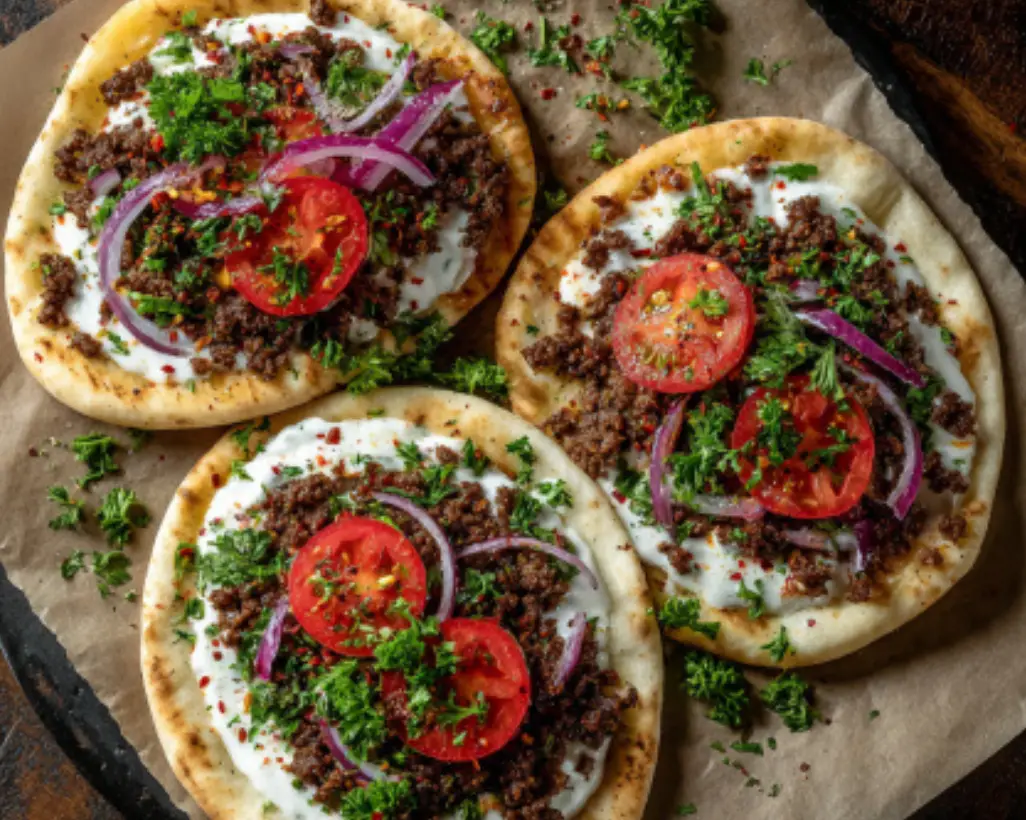 Mediterranean Beef Flatbreads