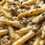 Creamy Sausage Alfredo Penne Pasta