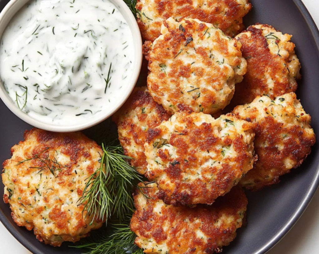 Salmon Croquettes with Dill Sauce