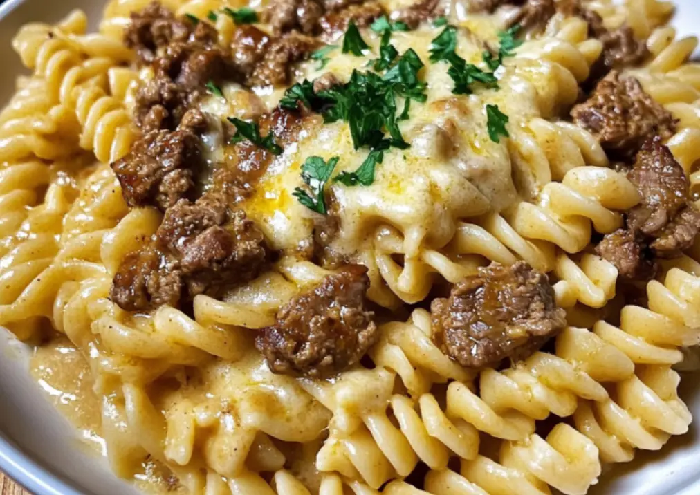 Creamy Beef Rotini Pasta