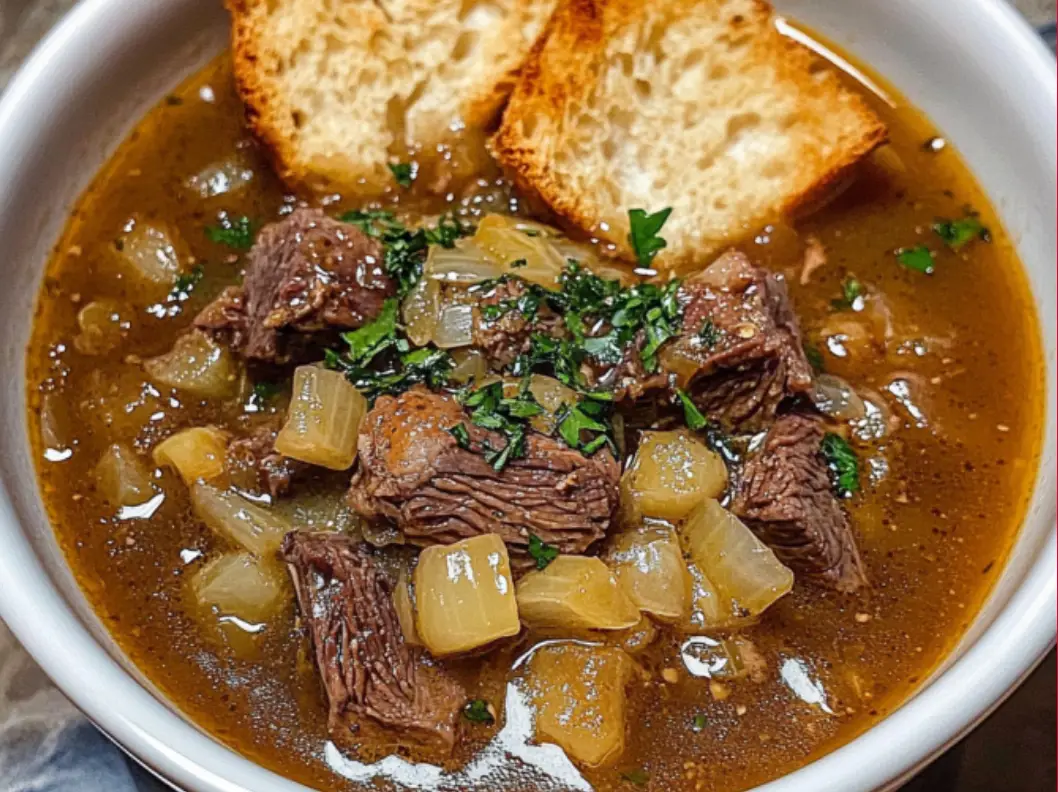 French Onion Beef Short Rib Soup