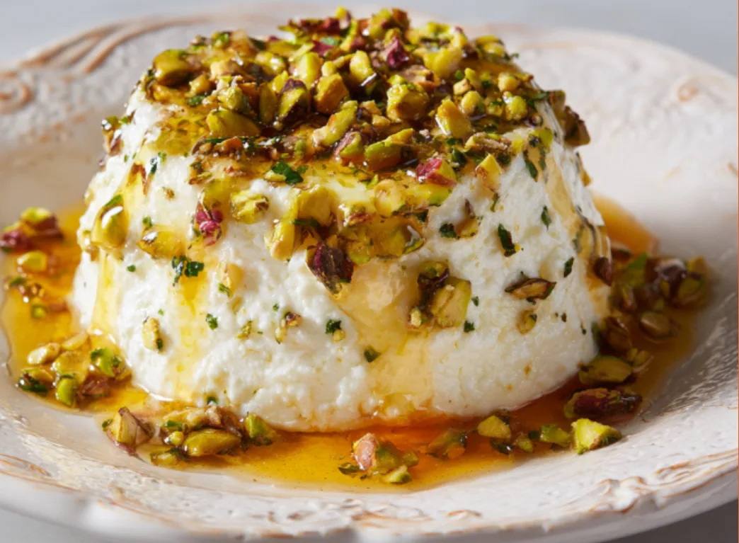 Whipped Ricotta with Honey and Pistachio Topping