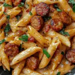 Spicy Sausage Penne in Creamy Tomato Sauce