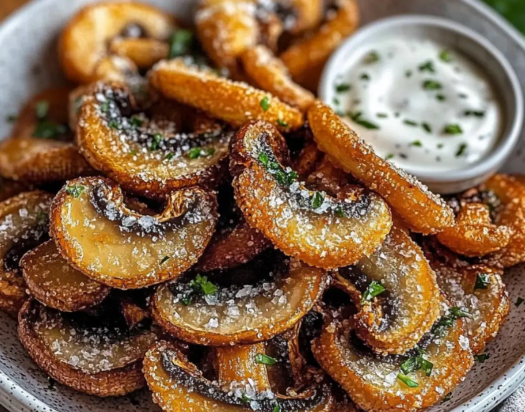 Fried Sliced Mushrooms with Ranch