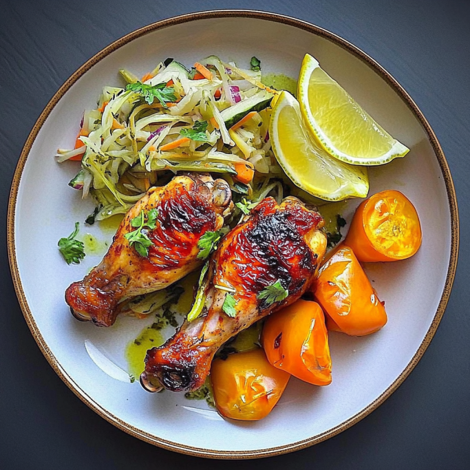 Honey Glazed Drumsticks & Veggies