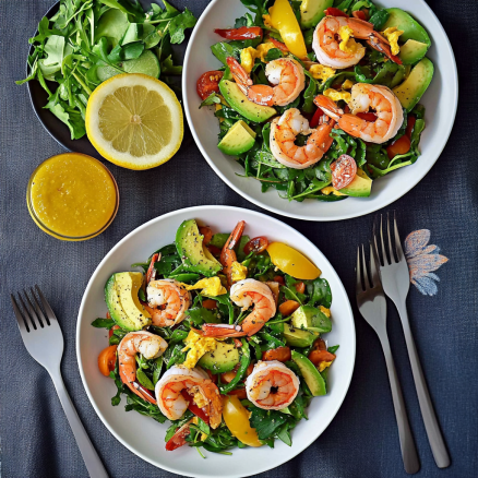 Garlic Shrimp & Avocado Salad