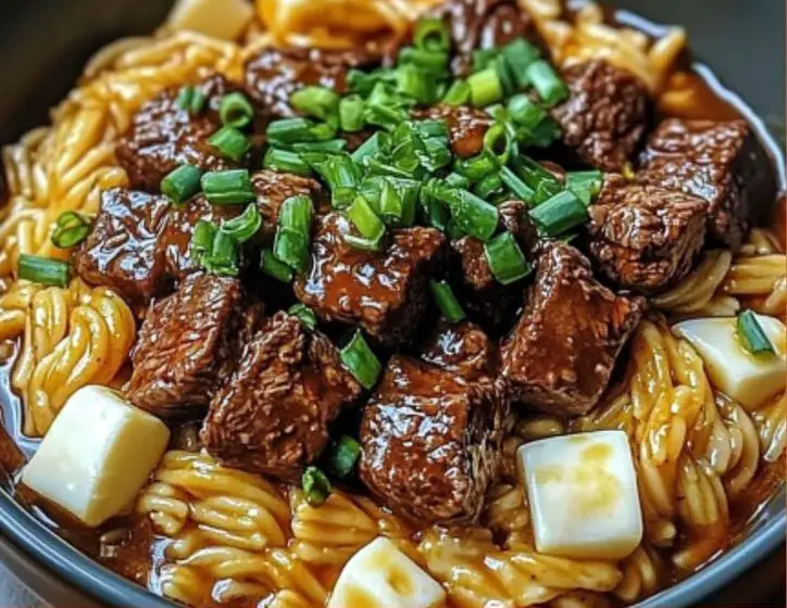 Braised Beef with Cheesy Noodles