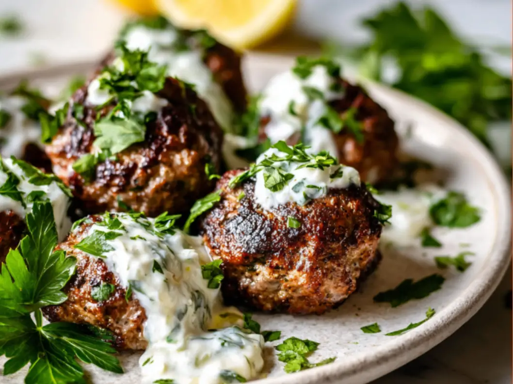 Greek Lamb Meatballs with Tzatziki Sauce