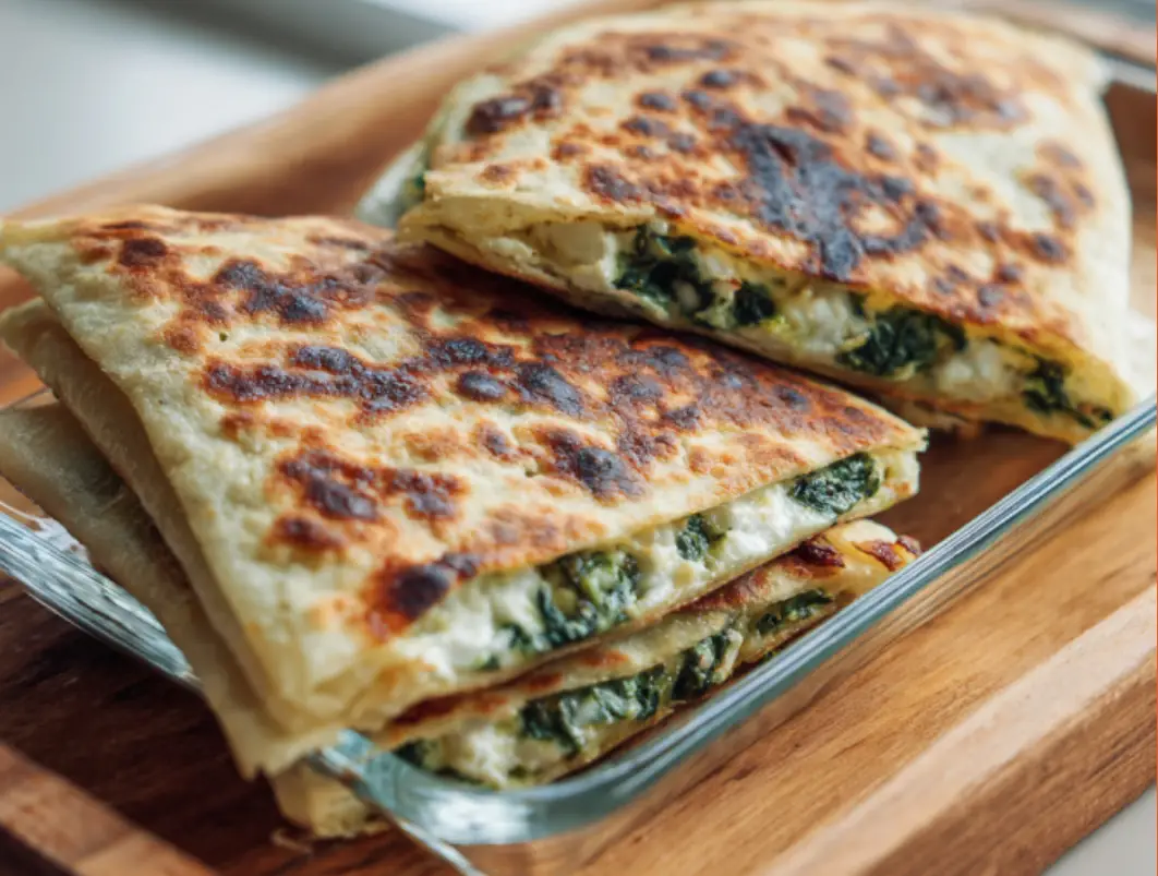 Cheesy Spinach & Feta Gozleme