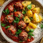 Dawood Basha (Lebanese Meatballs with Potatoes & Rice)