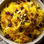 Persian Saffron Rice with Barberries & Pistachios (Zereshk Polo)