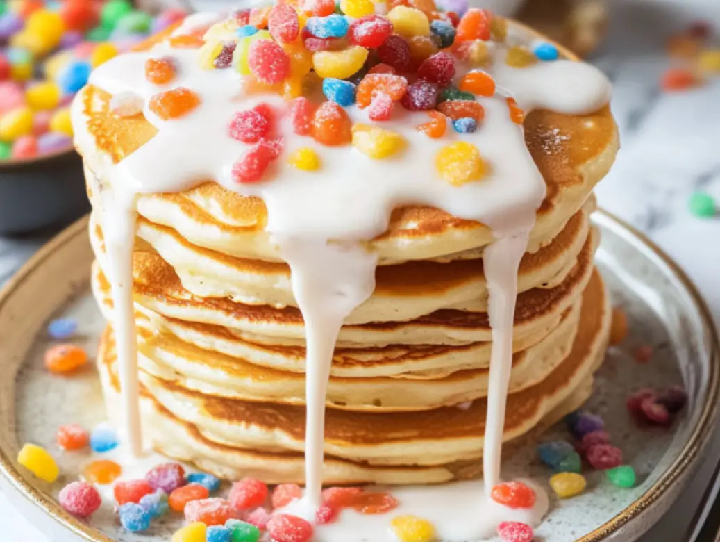 Fruity Pebble Pancakes
