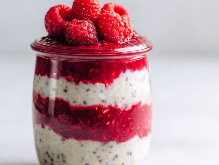 Raspberry Chia Overnight Oats