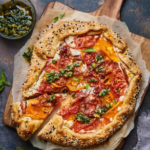 Heirloom Tomato Galette with Herb Pesto