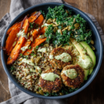 Harvest Grain Bowl with Falafel & Avocado Goddess Dressing