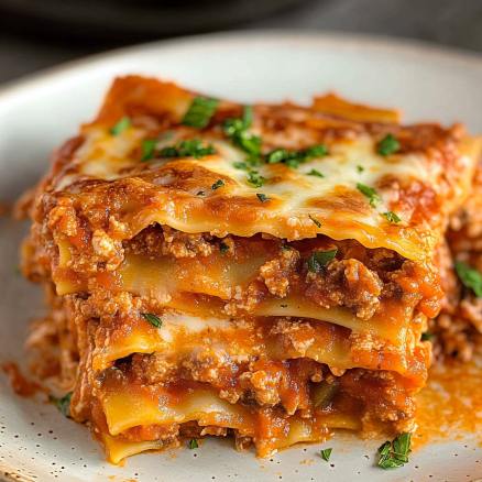 Layered Crockpot Lasagna with Meaty Marinara