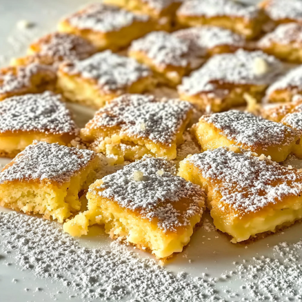 Lemon Cream Bars with Powdered Sugar