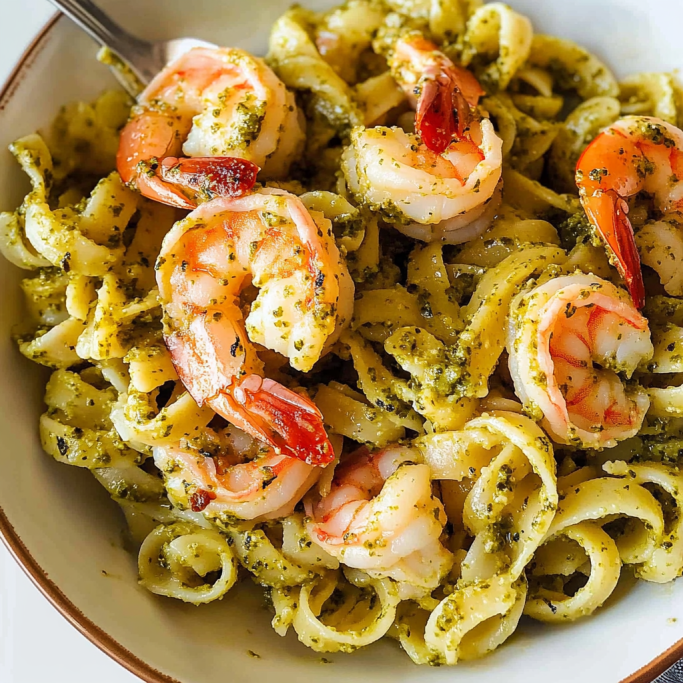 Shrimp Pesto Fettuccine