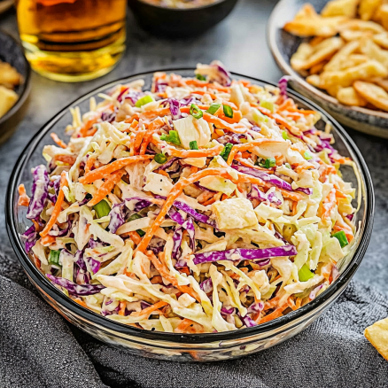 Creamy Classic Coleslaw with Crunchy Veggies