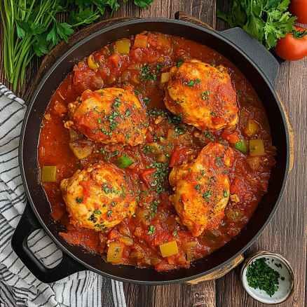 Skillet Chicken Cacciatore with Peppers
