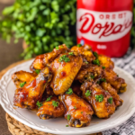 Sticky Dr Pepper Glazed Chicken Wings