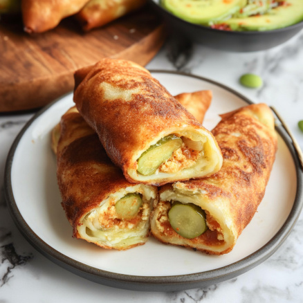 Pickle Egg Rolls with Cheese & Seasoned Crust