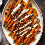 Roasted Carrots & Chickpeas with Yogurt Sauce