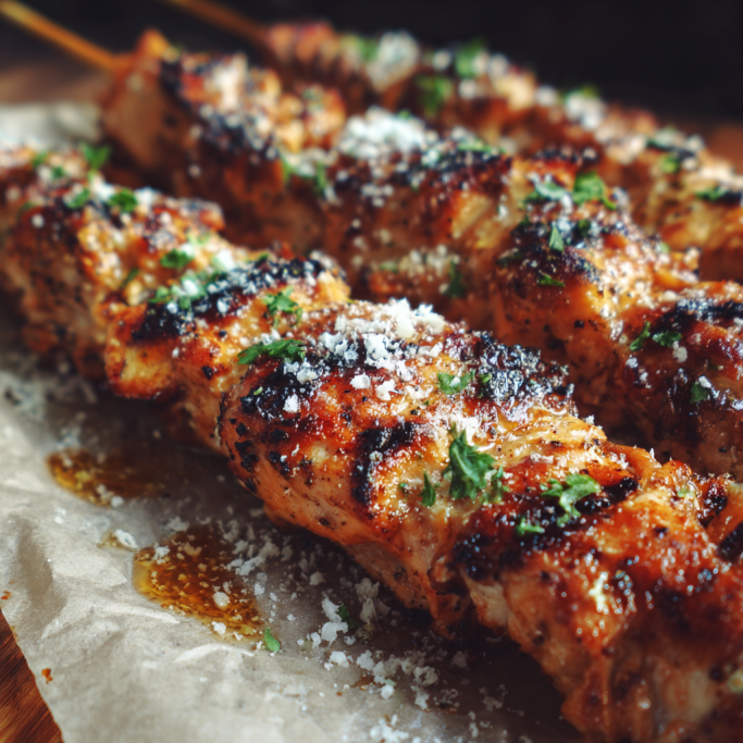 Grilled Chicken Skewers with Herbs and Parmesan
