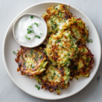 Crispy Zucchini Fritters with Yogurt Dip