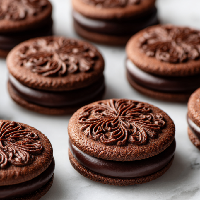 Dark Chocolate Ganache Sandwich Cookies
