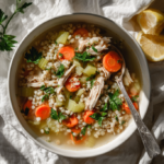 Chicken Barley Soup with Carrots and Celery